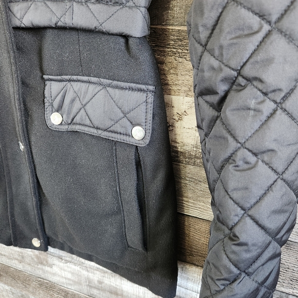 Sam Edelman Quilted Polyester Hooded Black Jacket Women's Small - Picture 5 of 16